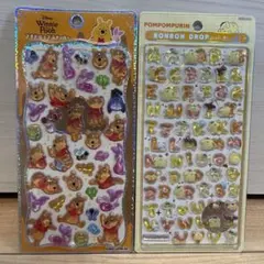 【正規品】サンリオ 文字 プリン × プーさん ボンボンドロップシール セット