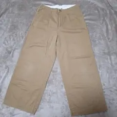 【無印良品】チノ タック ワイドパンツ ベージュ　L