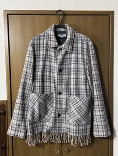 【美品】Beauty&Youth TUBE/コート/フリンジ/チェック柄