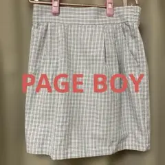 【PAGE BOY】ブルー系チェック柄スカート　青　水色のサムネイル