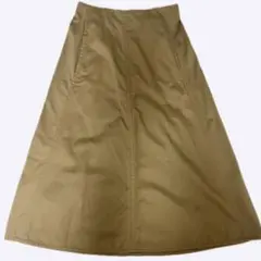 ユニクロ　コットンフレアミディスカート　61 ベージュ