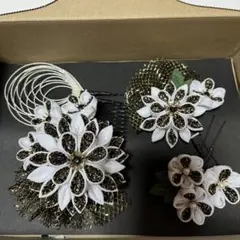 花モチーフ ヘアアクセサリー 3個セット　成人式