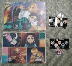 鬼滅の刃 くら寿司 下敷き　缶バッチ　箸置き　4点セット