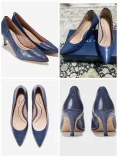 COLE HAAN ネイビー型押し　22.0 新品未使用