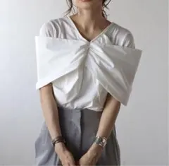 ボンジュールサガン　マルチWAY異素材重ね着風プルオーバー　オフホワイト