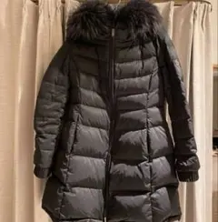 美品】ナノユニバース × 西川ダウン ラクーンファー ダウンコート 黒