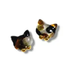 ハンドメイド ピアス イヤリング レジン 天然石 猫 プチプラ