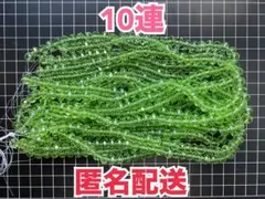ガラスビーズ 10連 8×6mm ロンデル 多面カット 淡緑色②