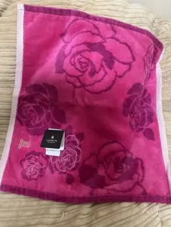 LAWN バラ柄タオルハンカチ ピンク