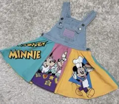 ミッキーミニー　ジャンパースカート　デニム　リトシー　100cm