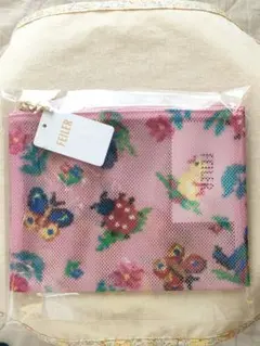 フェイラー　ハイジメッシュポーチピンク　　Мサイズ15×20cm　新品お買い得！