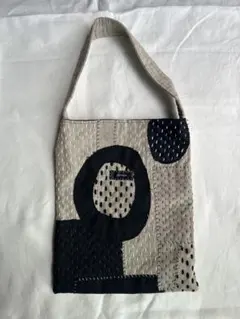 【新品保管品】幾何学模様のパッチワークトートバッグ