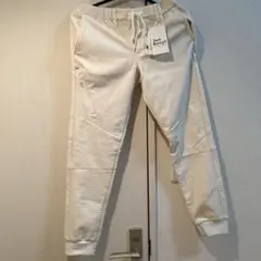 ジャックバニー ジョガーパンツ ストレッチ バックロゴ ホワイト