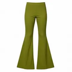 EMODA リブ フレアパンツ グリーン