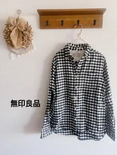 MUJI 長袖シャツ 長袖 シャツ チェック トップス コットン 無印　ネルシ