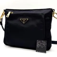 極美品✨プラダ ショルダーバッグ ナイロン サフィアーノ 近年モデル ネイビー