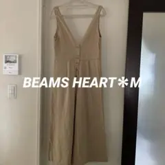 BEAMS HEART＊ロングサロペット＊ガウチョ風＊ノースリーブ＊ベージュ＊M