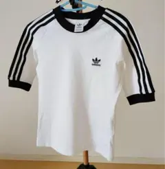 adidas5分袖Ｔシャツ白/黒サイズMほぼ未使用品