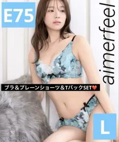 アドミレフラワー カシュクールレース脇高ブラ ブラ&ショーツ（2種類）SET