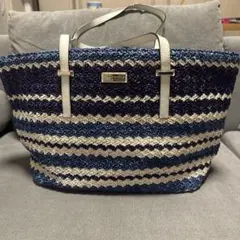 ✨️美品✨️ ケイトスペード ドリー ミディアムバケット かごバッグ ネイビー kate spade new york（ケイトスペード ニューヨーク）の「ドリー