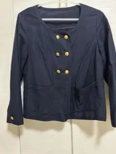 麻混ネイビージャケット