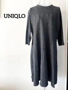 【UNIQLO】ワンピース　チェック柄　グレー　XXL