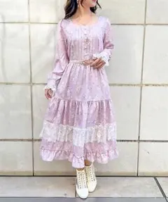 【新品未開封】axesfemme ＳＡＫＵＲＡティアードワンピース　ピンク