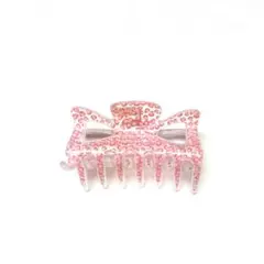 ピンク イチゴ柄 ヘアクリップ