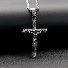 シルバー ステンレススチール 十字架 ネックレス
