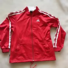 adidas 赤 ジップアップパーカー