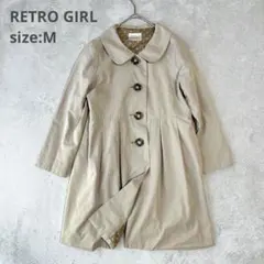 【RETRO GIRL レトロガール】トレンチコート 丸襟 ベージュ【M】