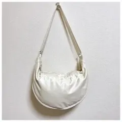 【美品】 ユニクロ C レザータッチ ラウンド ショルダー バッグ オフホワイト