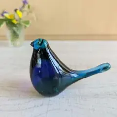 スウェーデンで見つけたガラスの青い鳥♡　北欧　ヴィンテージのサムネイル