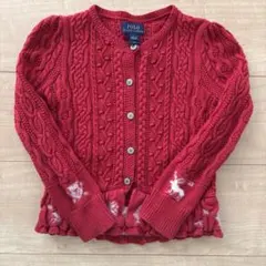 Polo Ralph Lauren 赤カーディガン　5（115）