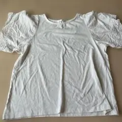 RETRO GIRLホワイト Tシャツ レース付き