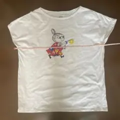 キャラクターイラスト付きホワイトTシャツ Lサイズ