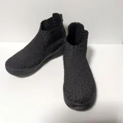 Gomu 56 ブラック編み込みショートブーツ Sサイズ ラメ入り