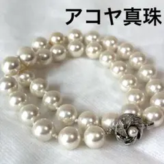 極美品/テリ強✨あこや パール ネックレス 本真珠 ホワイト系 SILVER刻印