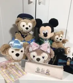 ディズニー　ダッフィー　ミッキー　ぬいぐるみ　20周年 ポーチ　カラフルハピネス