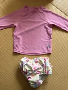 ベビー水着セット ピンク 花柄