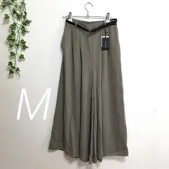 レディース　M ガウチョパンツ　ワイドパンツ　ライトブラウン　ベルト付き　イング