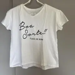ÉU COMFORT ロゴプリント Vネック 半袖Tシャツ ホワイトのサムネイル