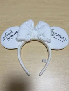 ディズニー デニム ホワイト カチューシャ サイン入り