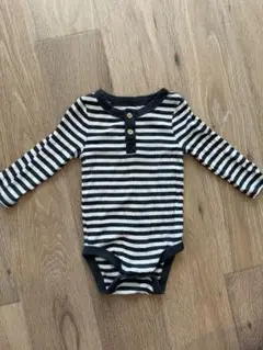 ブラックボーダー6-9monthsボディスーツ