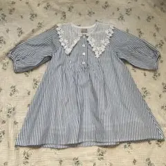 petit main ストライプ ワンピース