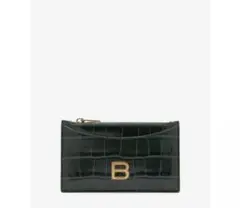 希少品 BALENCIAGA フラグメントケース クロコ グリーン B ゴールド 