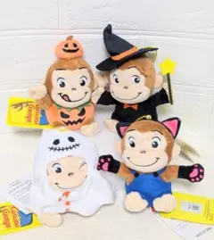 おさるのジョージ　ベビージョージ　ハロウィン ぬいぐるみマスコット　4種セット