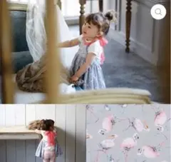 MARLMARL エプロンドレス　フラミンゴ柄