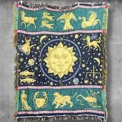 BOFC アート ラグ マット ビンテージ 太陽 月 星 宇宙 12星座 占い