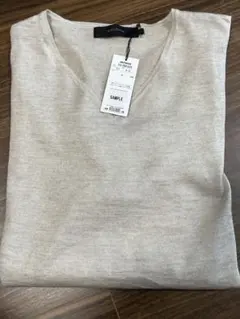 【新品】ARTISAN 麻Vネック カットソー　定価33000円　Lサイズ